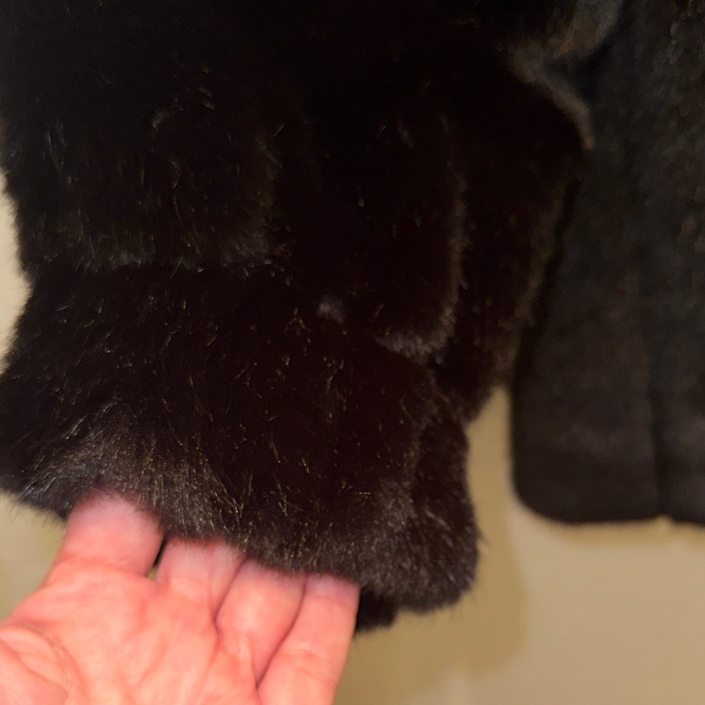 Helmut Lang Black Faux Fur Jacket with Hood EUC! - Picture 11 of 13